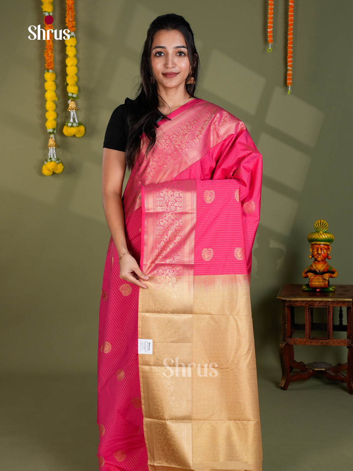 EBS16140 - Semi Kanchipuram Saree - Shop on Shrus.com