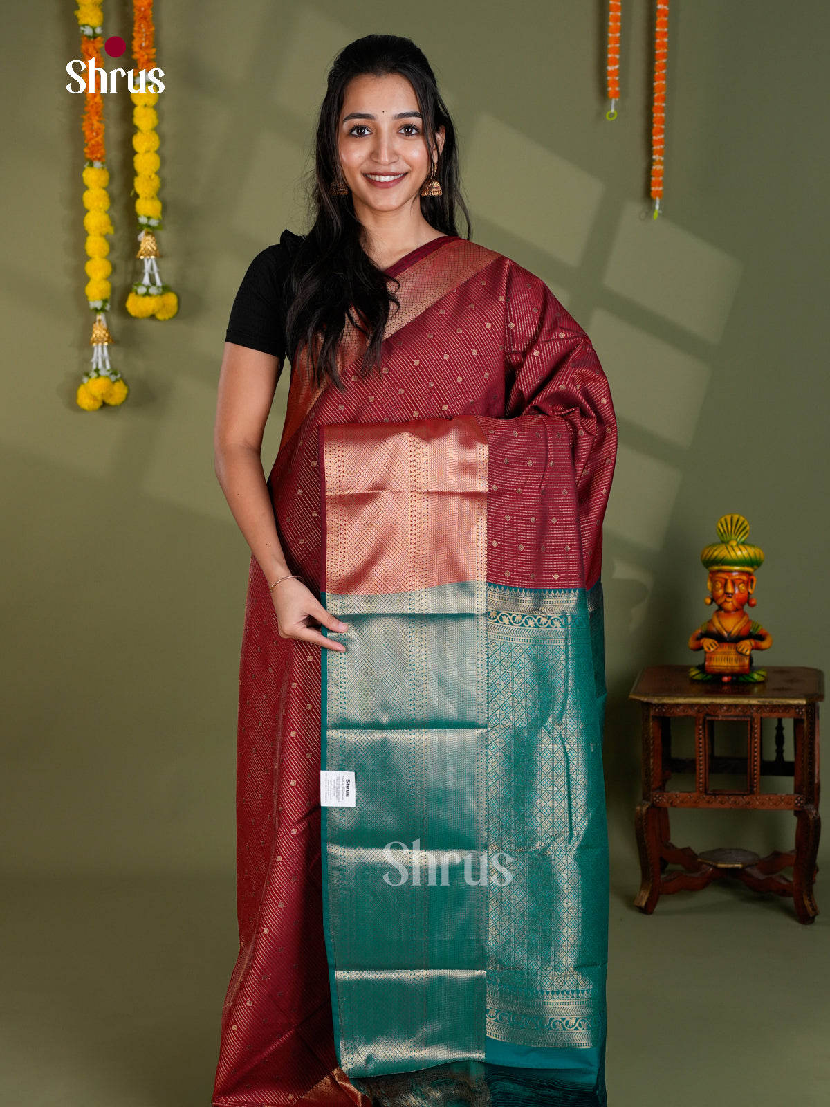 EBS16145 - Semi Kanchipuram Saree - Shop on Shrus.com