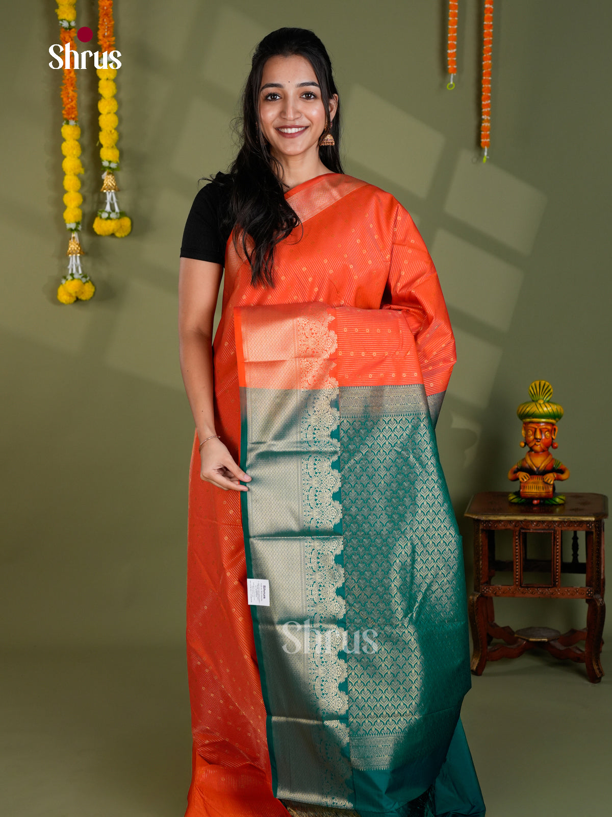 EBS16147 - Semi Kanchipuram Saree - Shop on Shrus.com