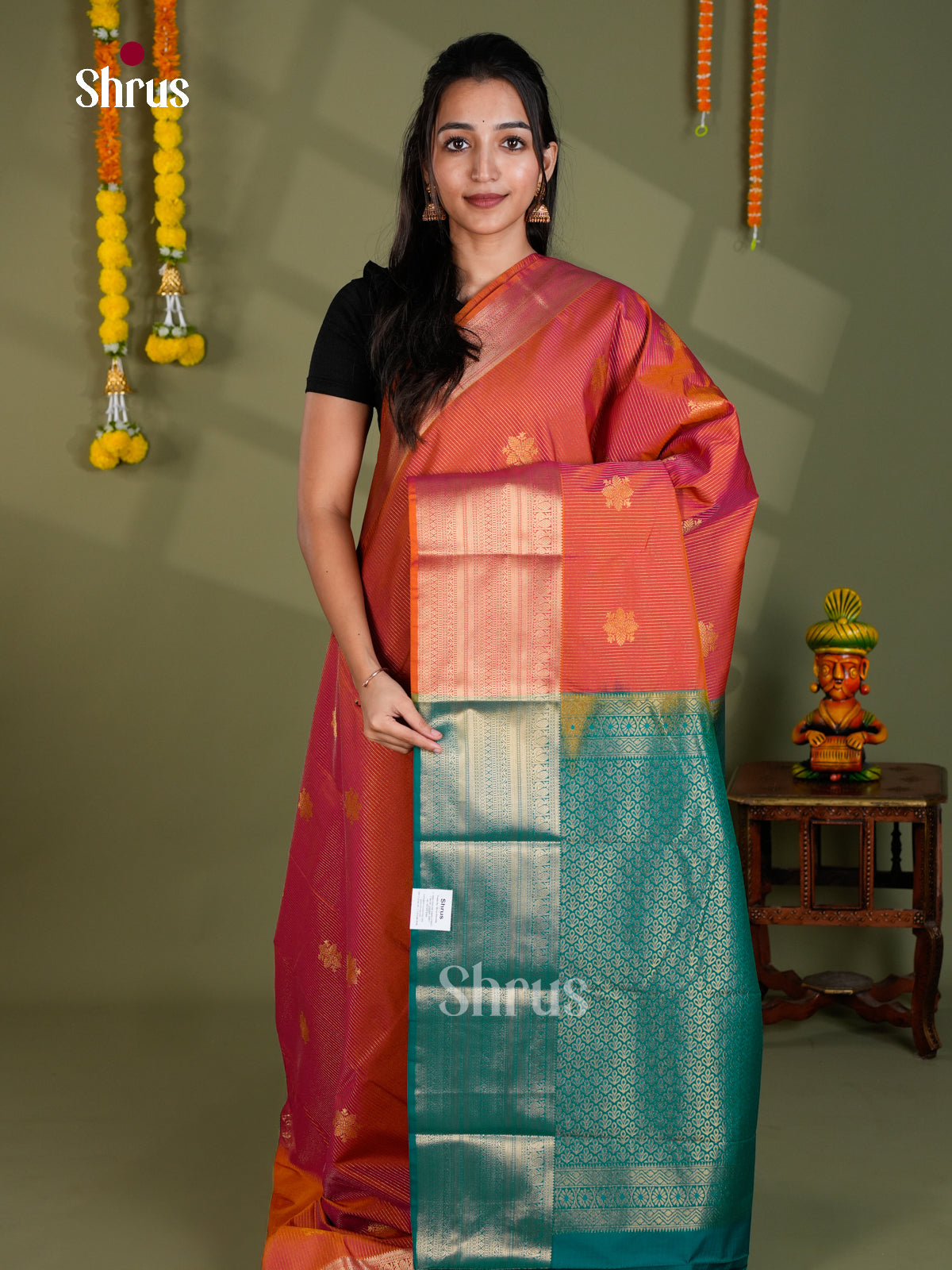 EBS16151 - Semi Kanchipuram Saree - Shop on Shrus.com