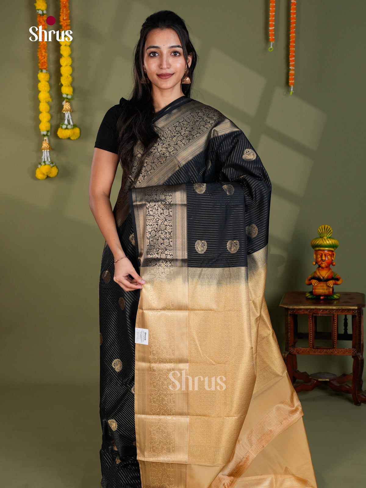 EBS16153 - Semi Kanchipuram Saree - Shop on Shrus.com