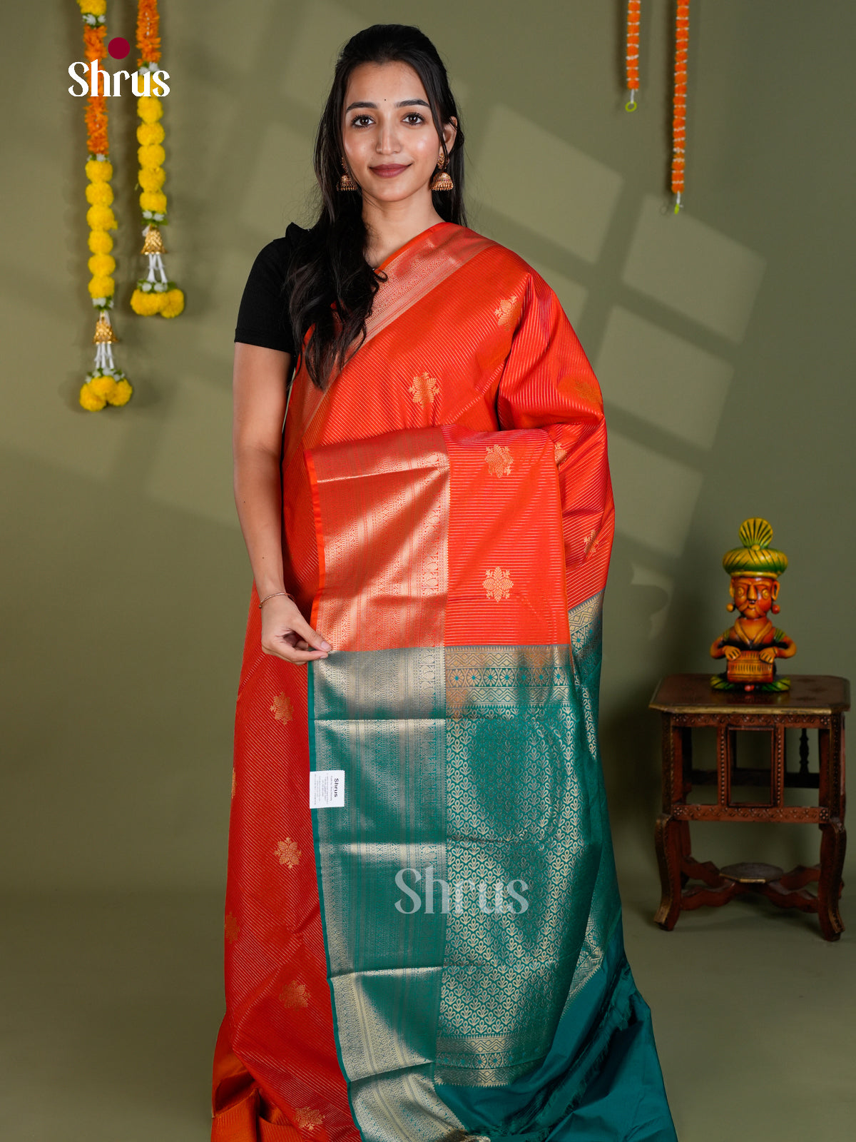 EBS16155 - Semi Kanchipuram Saree - Shop on Shrus.com