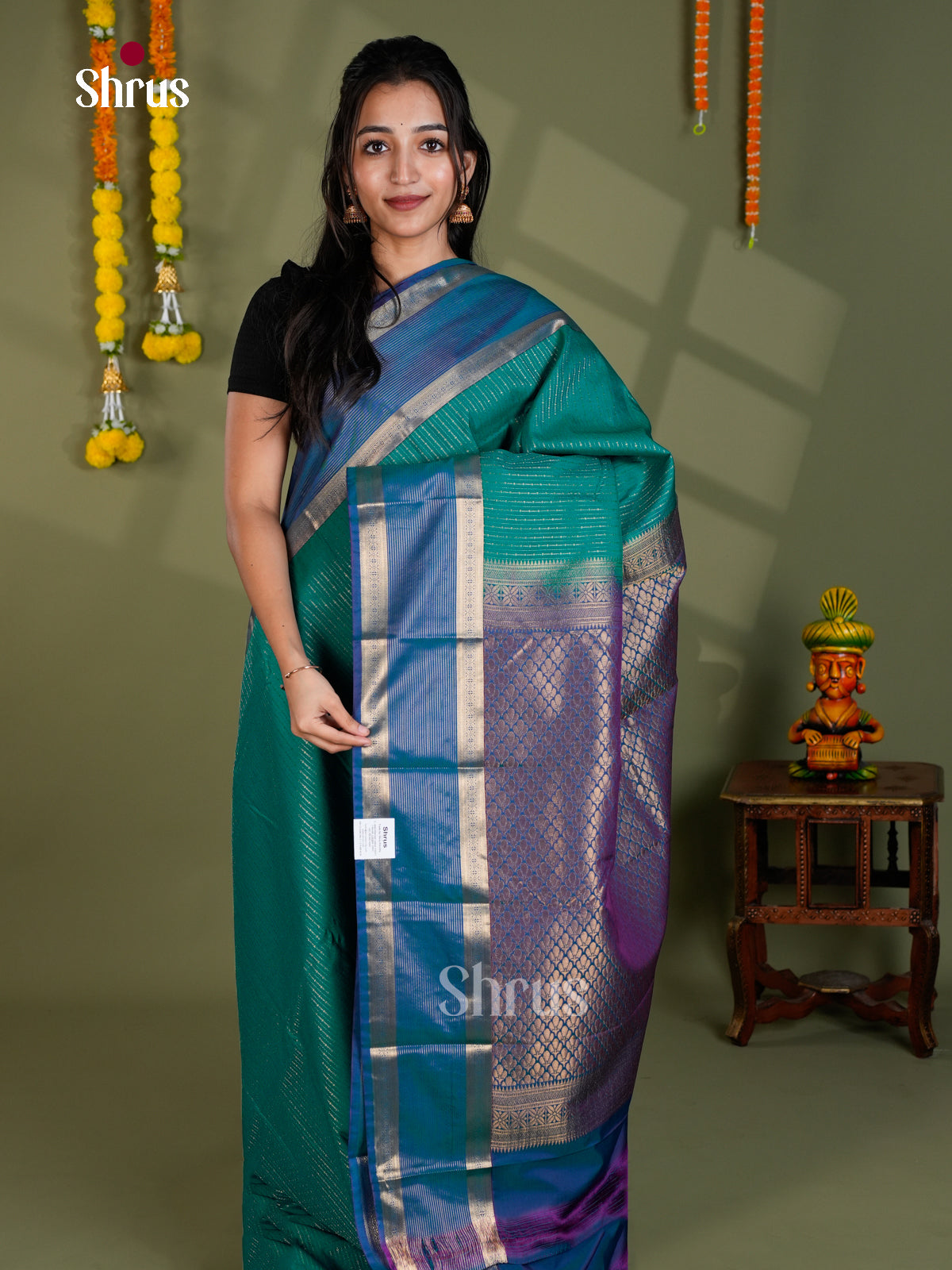 EBS16160 - Semi Kanchipuram Saree - Shop on Shrus.com