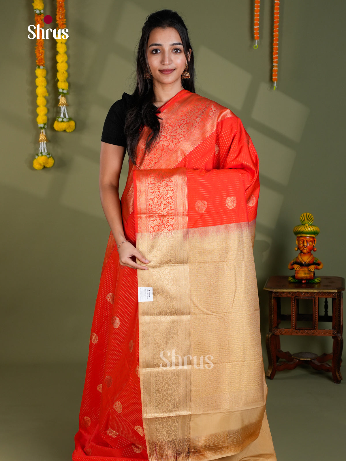 EBS16162 - Semi Kanchipuram Saree - Shop on Shrus.com