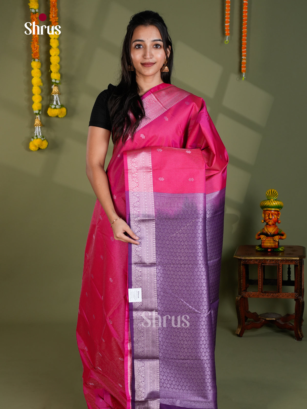 EBS16177 - Semi Kanchipuram Saree - Shop on Shrus.com