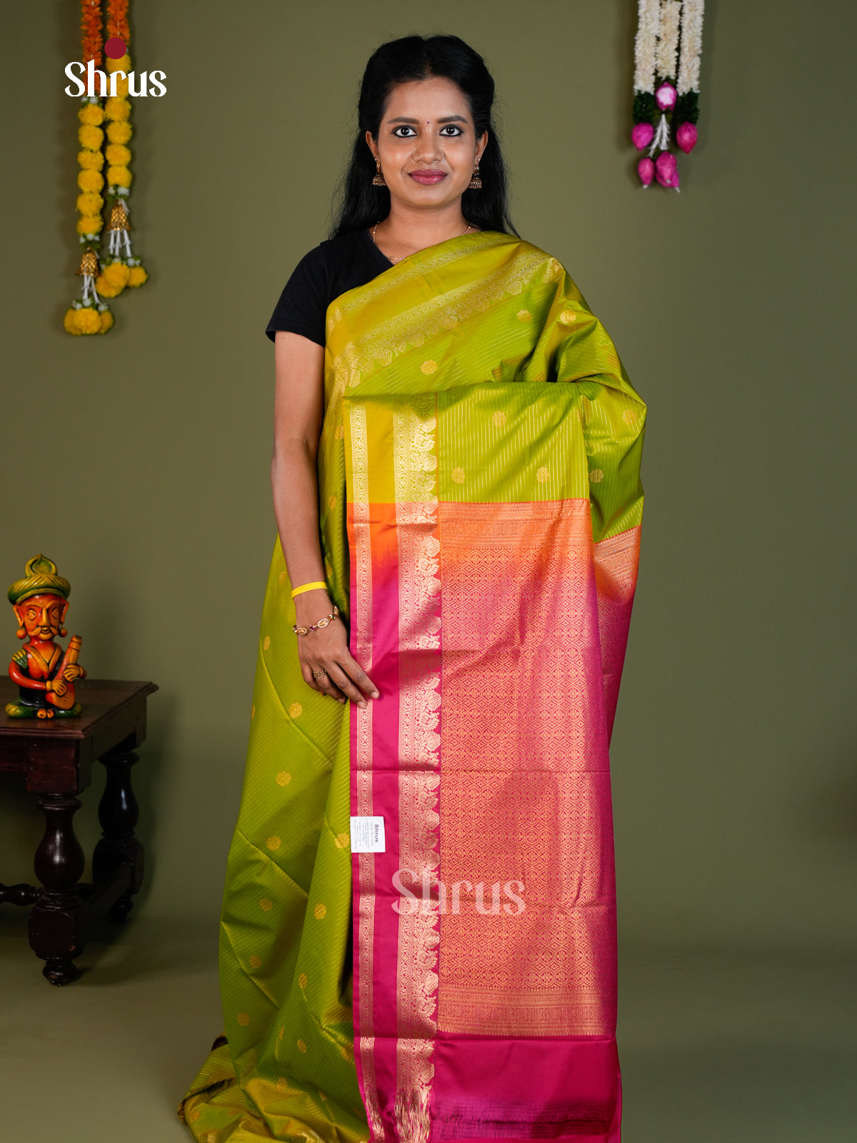 Semi Kanchipuram Saree - EBS16189 - Shop on Shrus.com