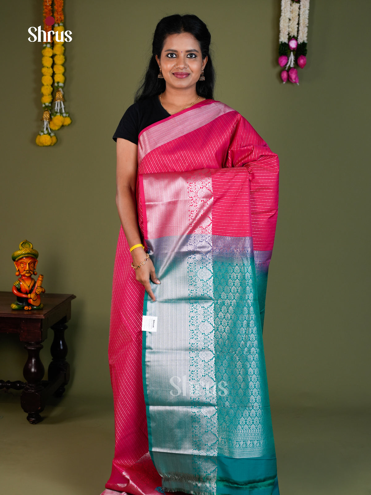 Semi Kanchipuram Saree - EBS16198 - Shop on Shrus.com
