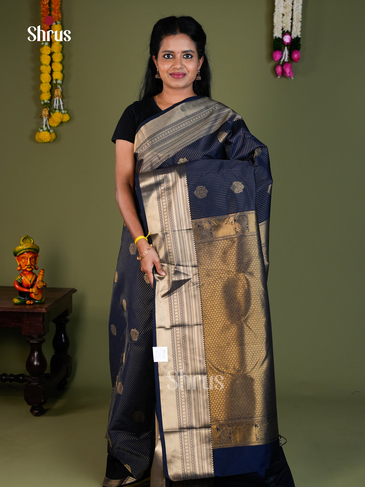 Semi Kanchipuram Saree - EBS16200 - Shop on Shrus.com
