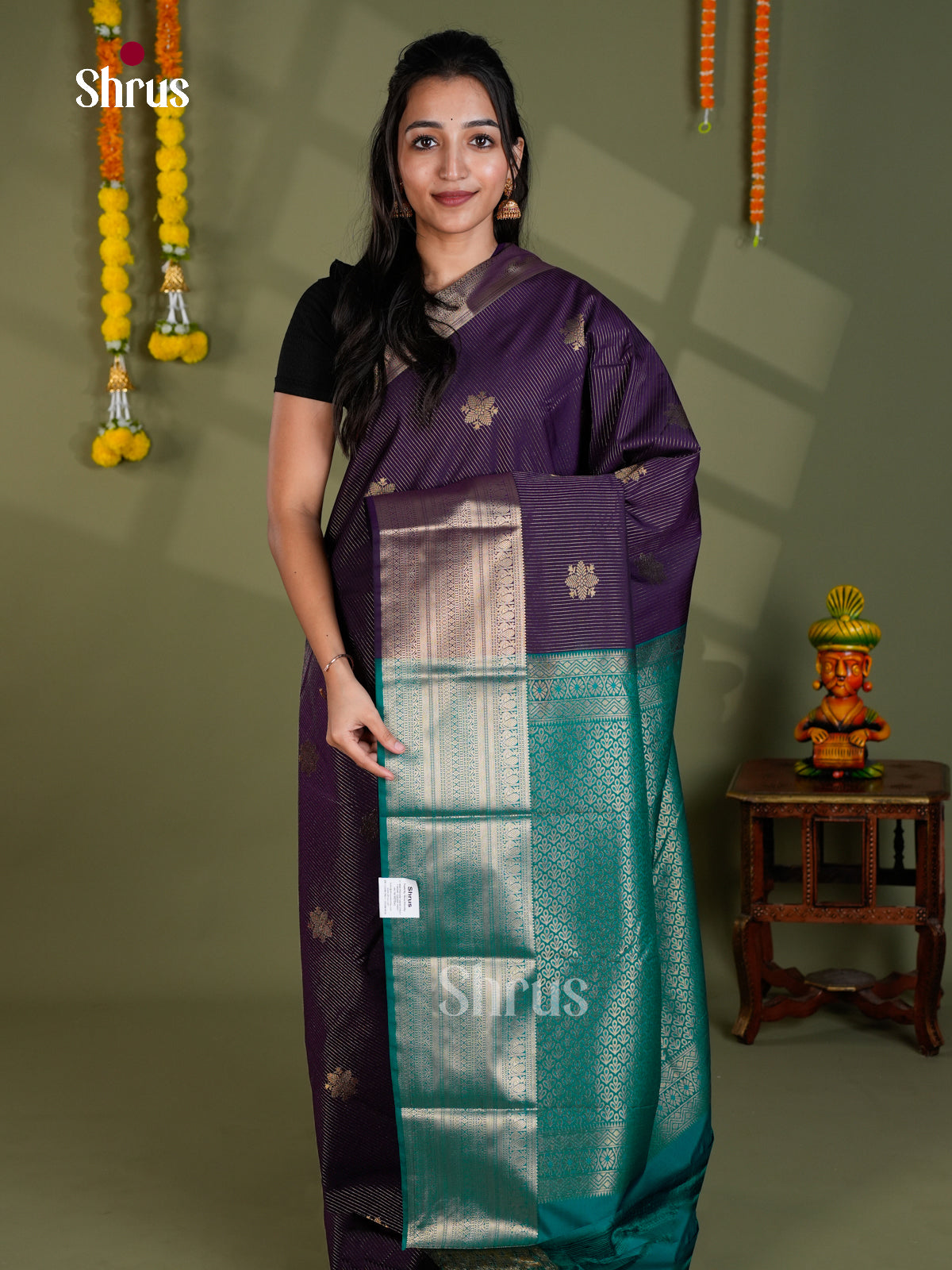 EBS16202 - Semi Kanchipuram Saree - Shop on Shrus.com