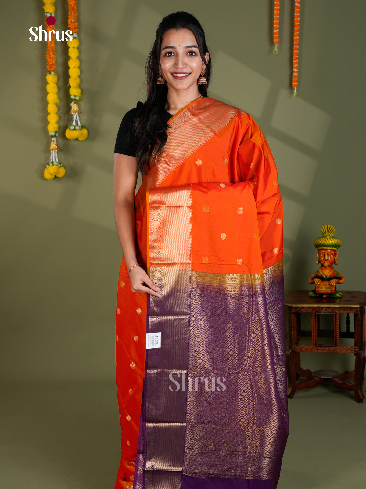 EBS16210 - Semi Kanchipuram Saree - Shop on Shrus.com