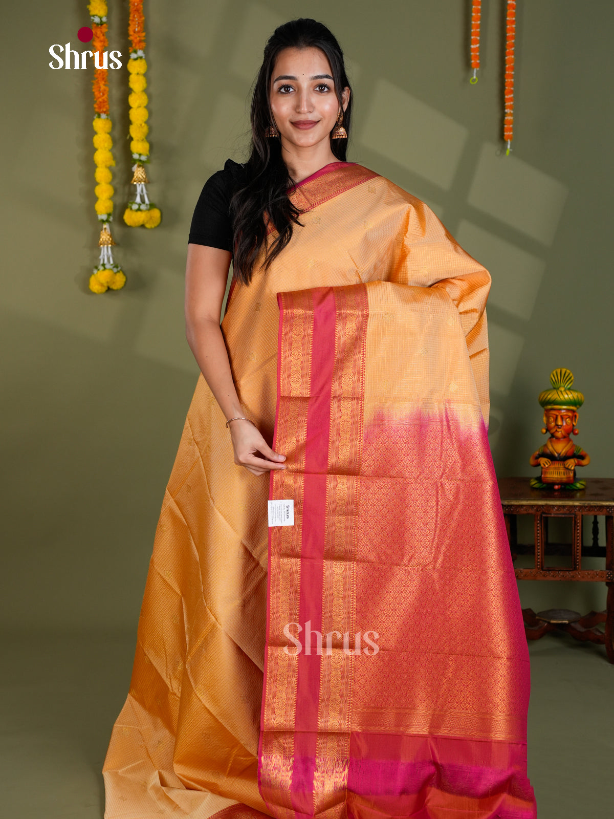 EBS16219 - Semi Kanchipuram Saree - Shop on Shrus.com