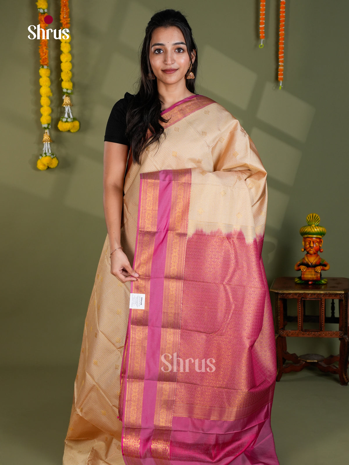 EBS16223 - Semi Kanchipuram Saree - Shop on Shrus.com