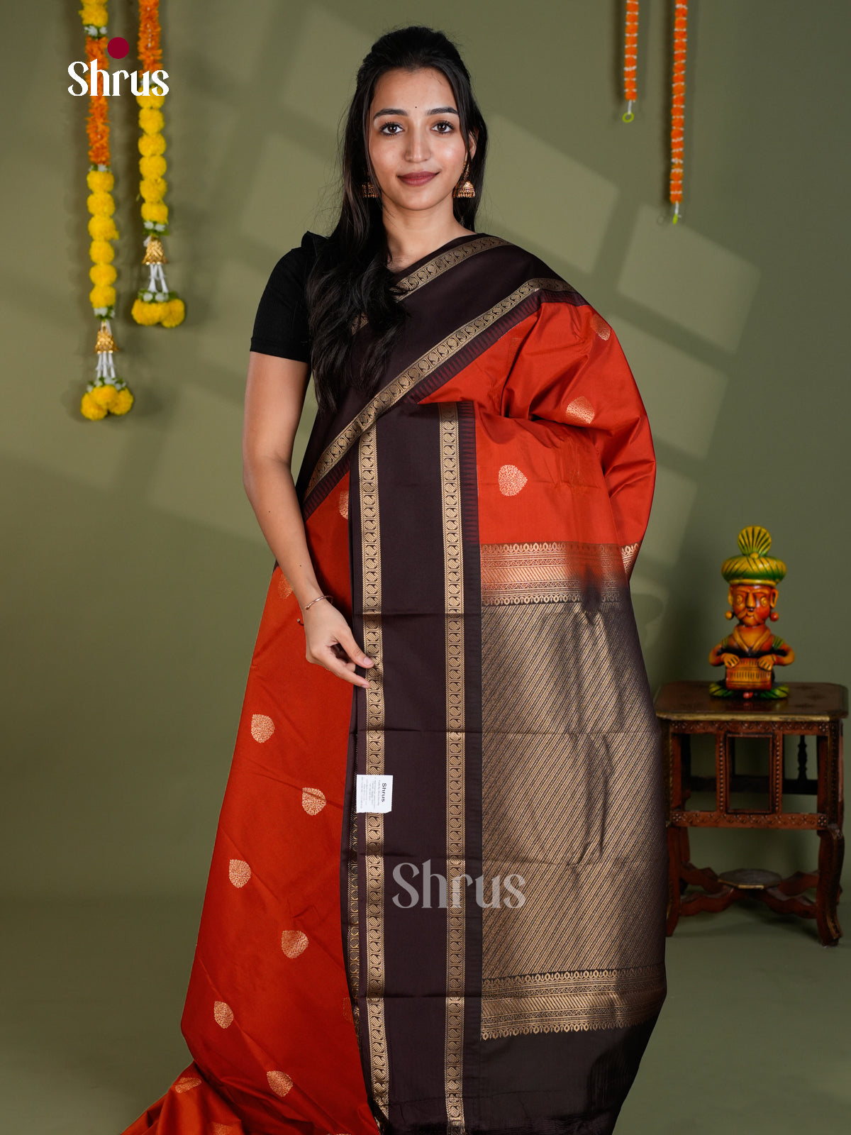 EBS16240 - Semi Kanchipuram Saree - Shop on Shrus.com