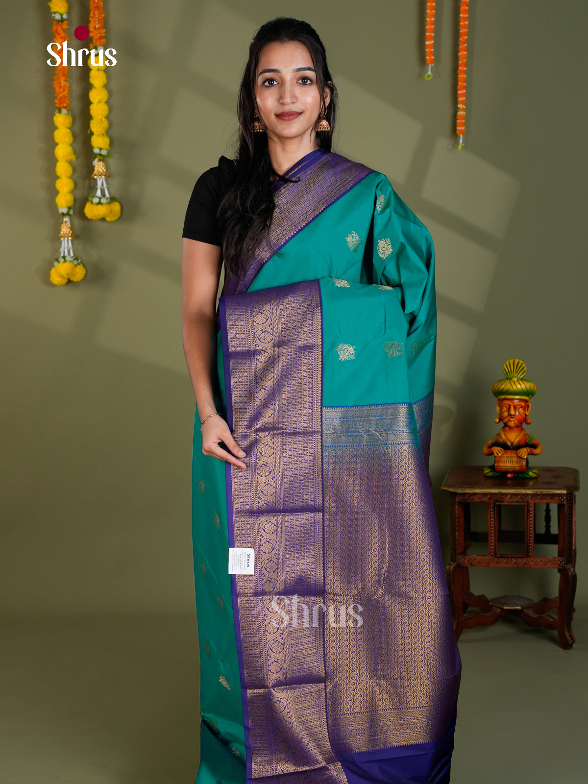 EBS16246 - Semi Kanchipuram Saree - Shop on Shrus.com