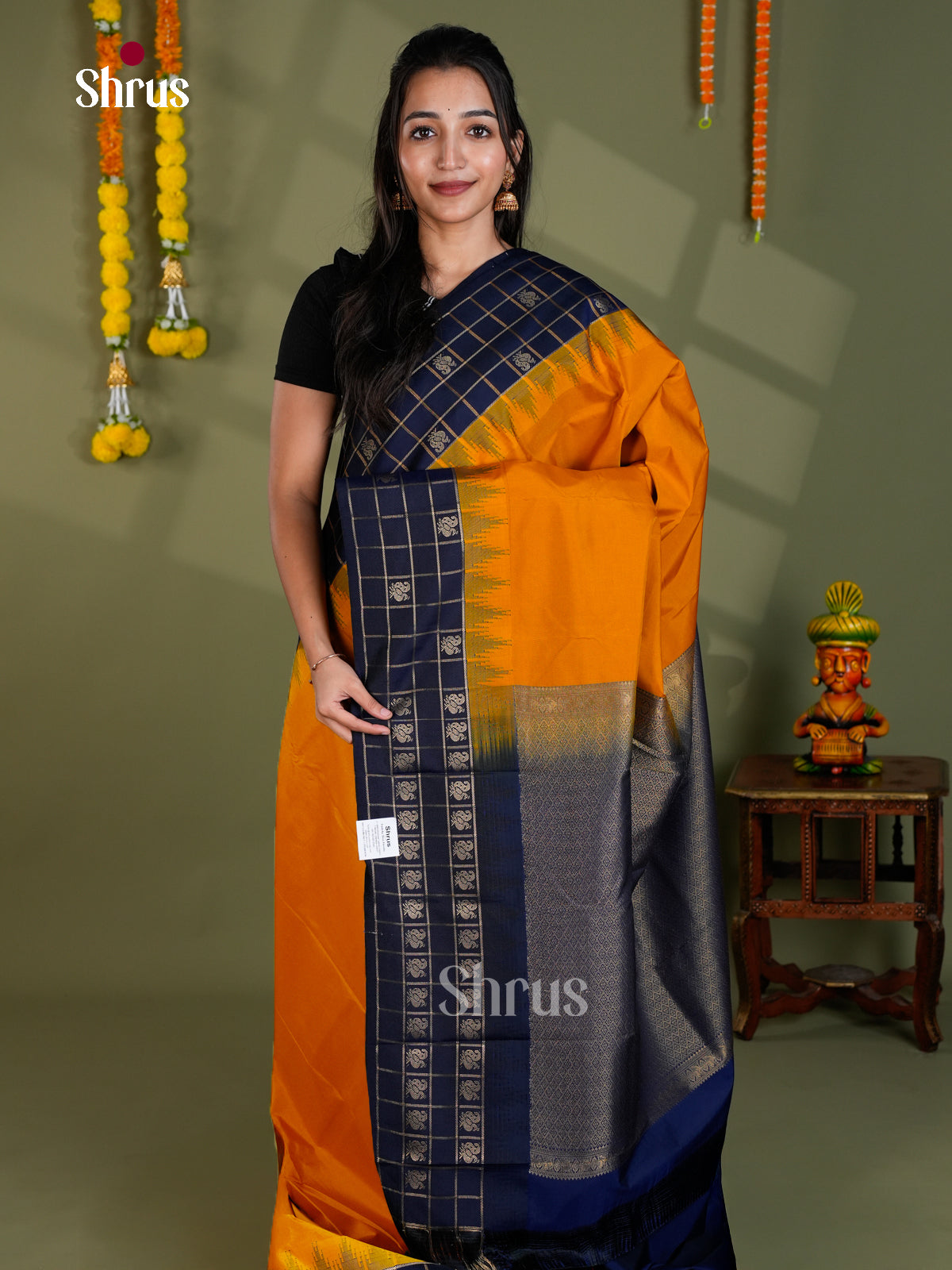 EBS16247 - Semi Kanchipuram Saree - Shop on Shrus.com