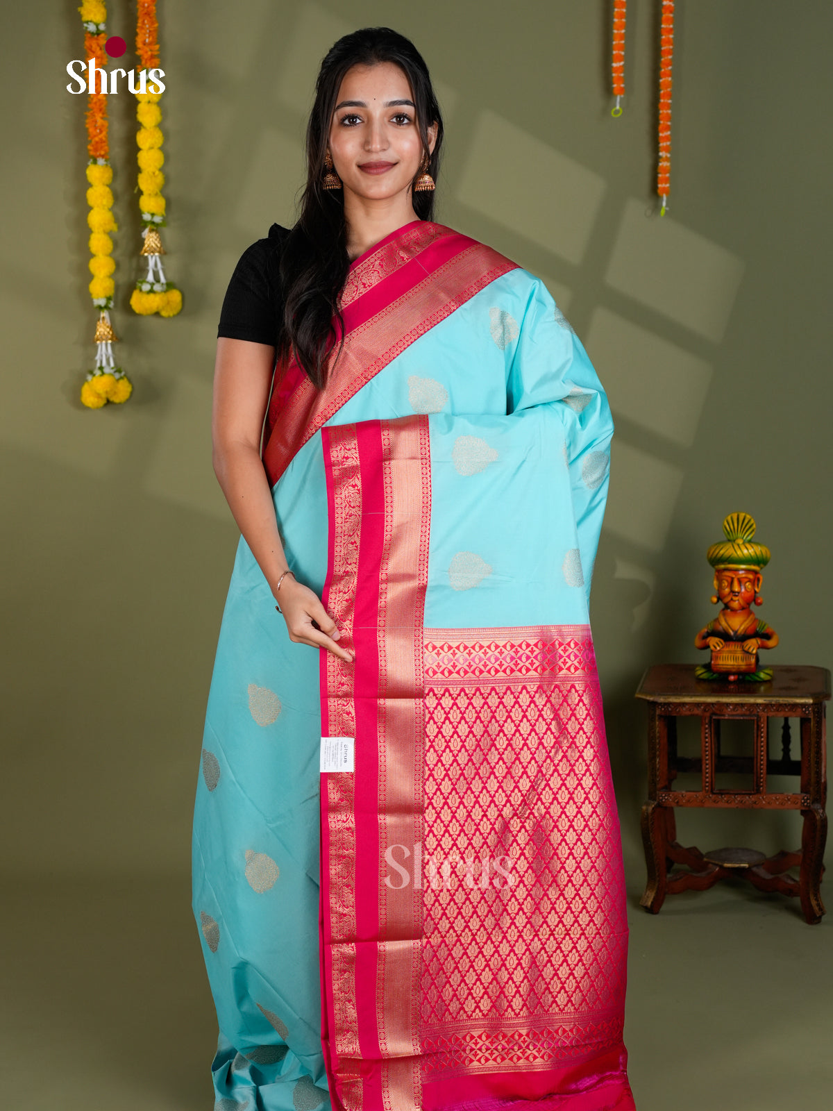 EBS16249 - Semi Kanchipuram Saree - Shop on Shrus.com