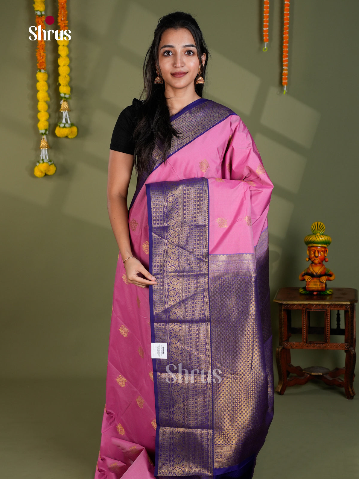 EBS16252 - Semi Kanchipuram Saree - Shop on Shrus.com