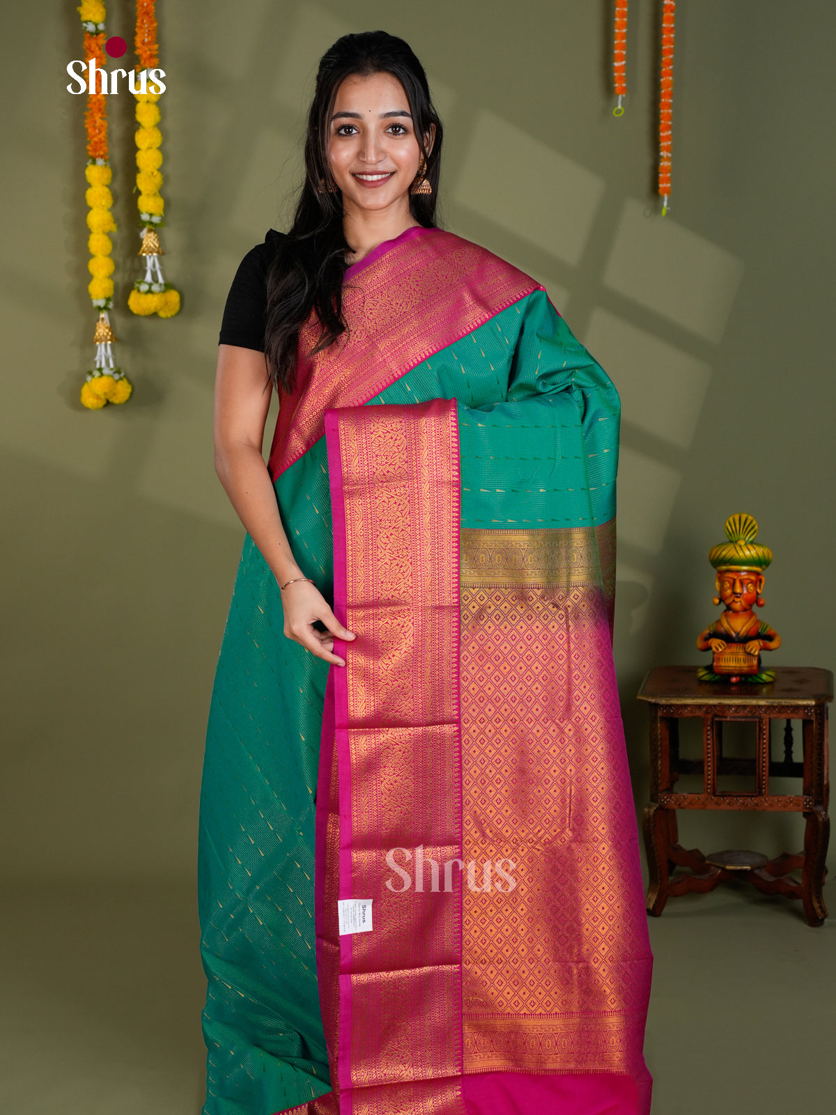 EBS16273 - Semi Kanchipuram Saree - Shop on Shrus.com