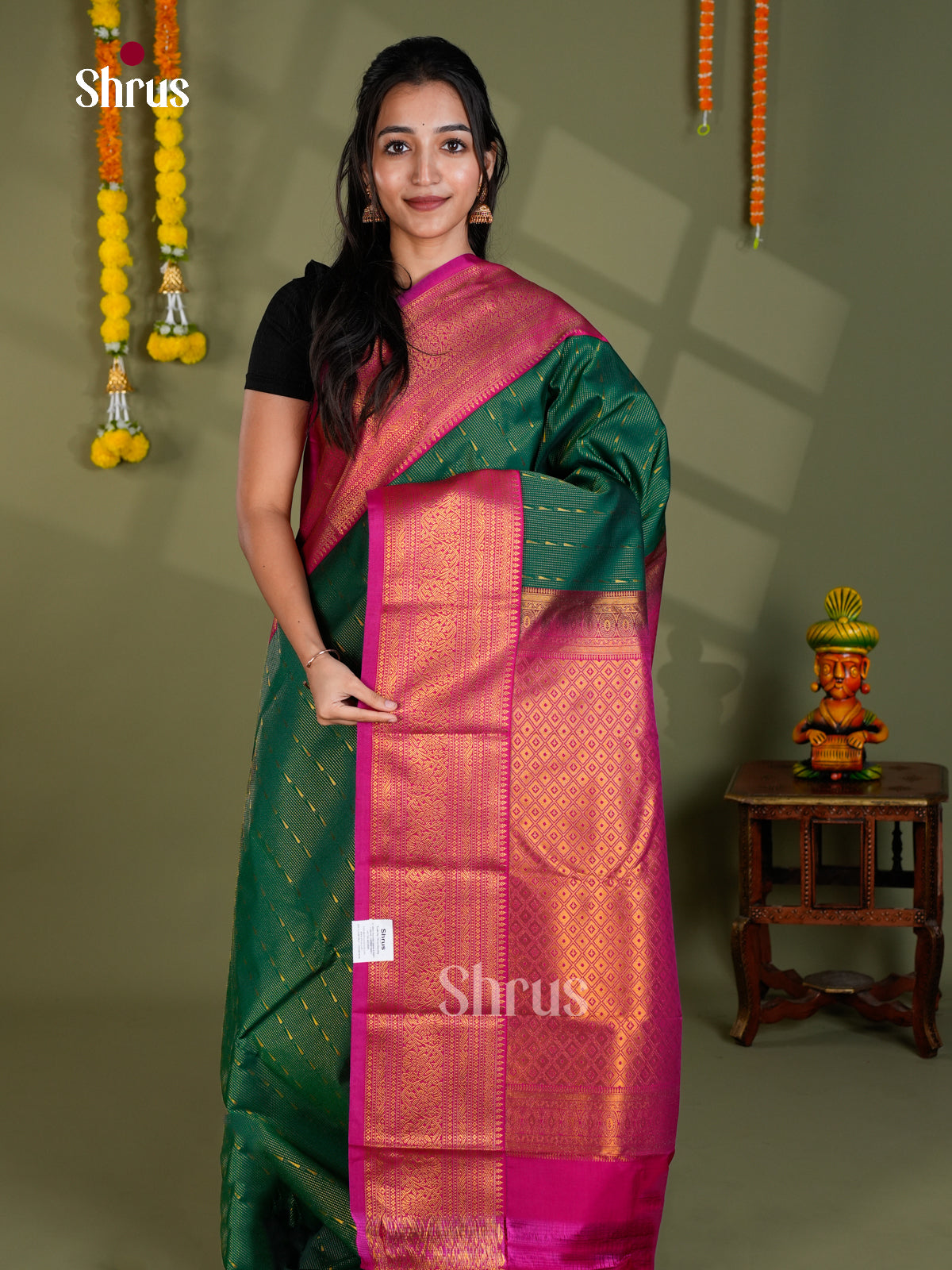 EBS16276 - Semi Kanchipuram Saree - Shop on Shrus.com