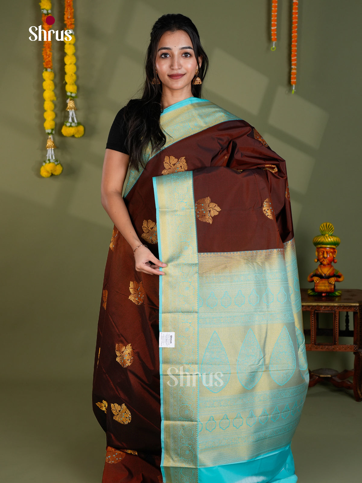 EBS16285 - Semi Kanchipuram Saree - Shop on Shrus.com