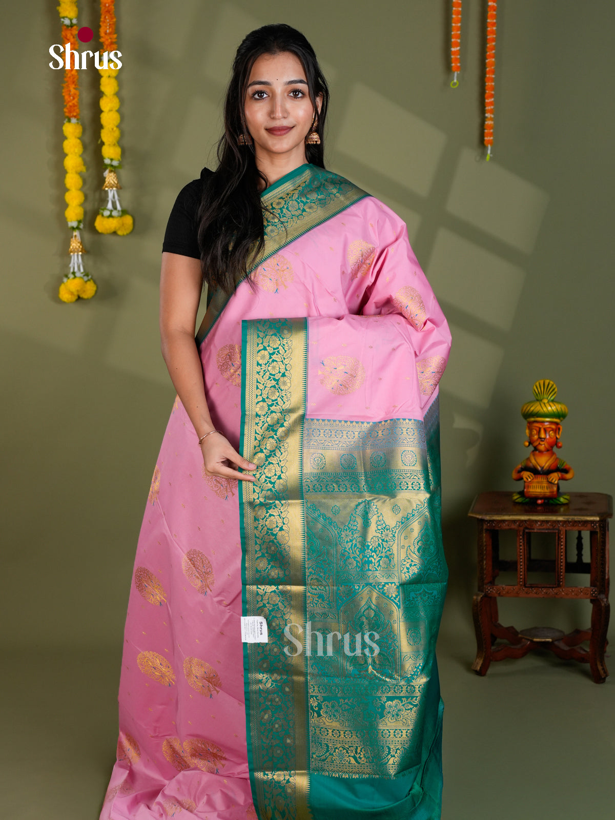 EBS16289 - Semi Kanchipuram Saree - Shop on Shrus.com