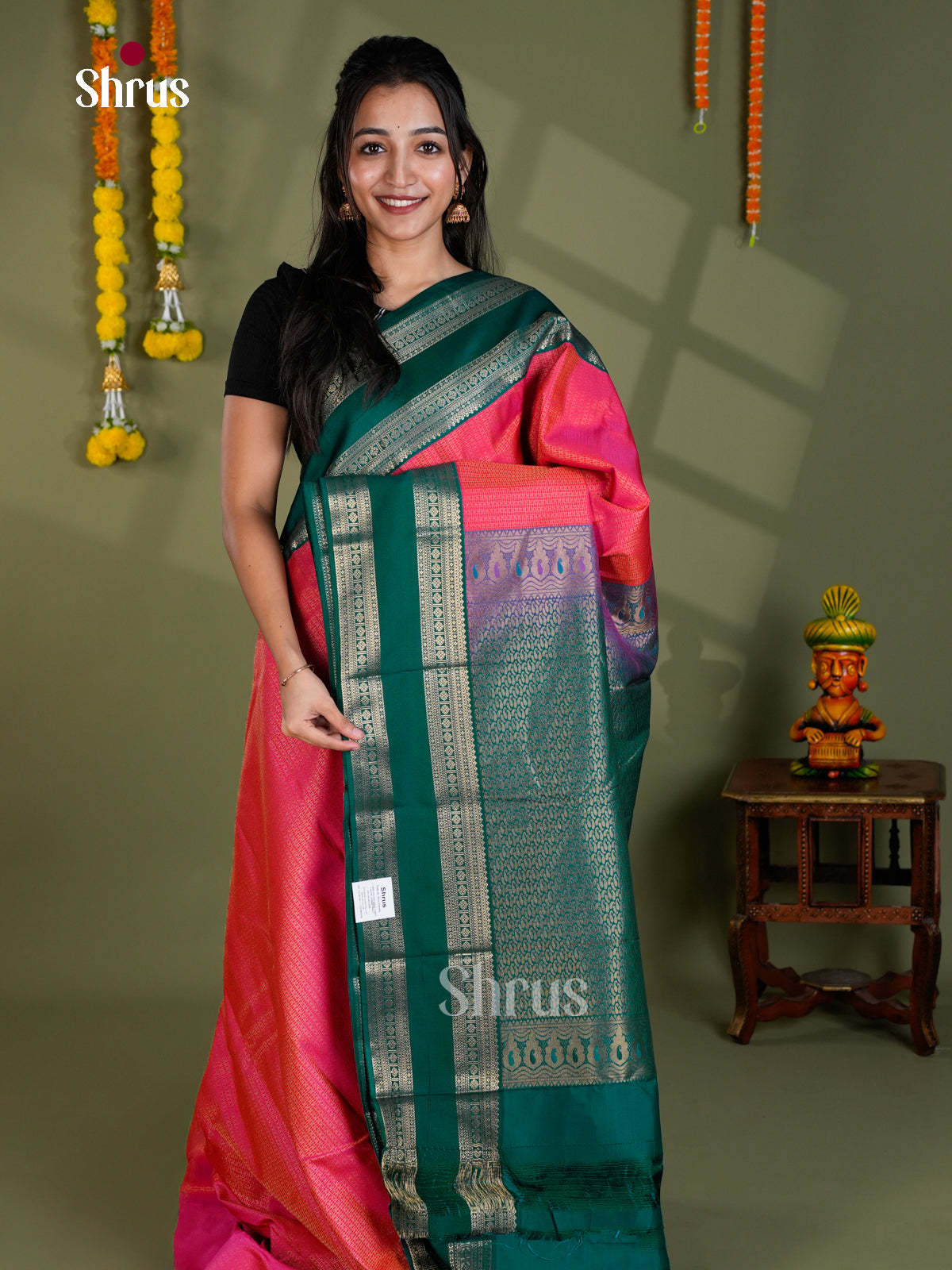 EBS16294 - Semi Kanchipuram Saree - Shop on Shrus.com