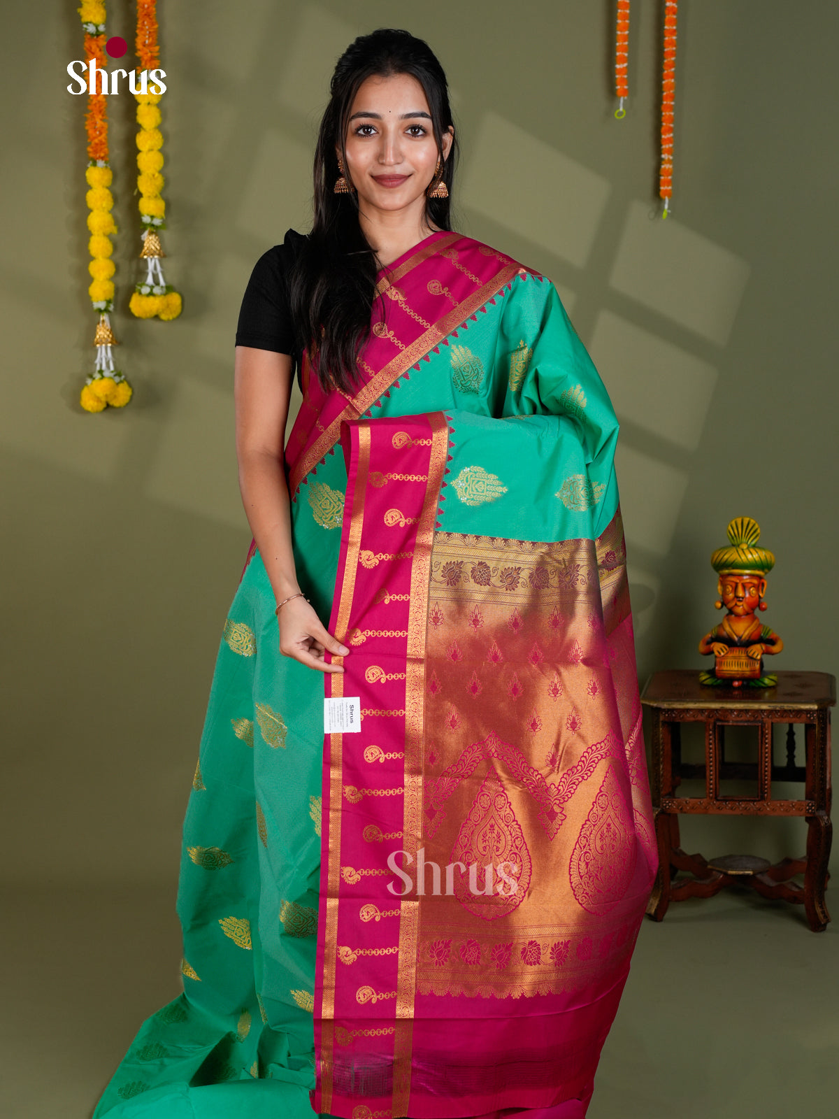 EBS16299 - Semi Kanchipuram Saree - Shop on Shrus.com