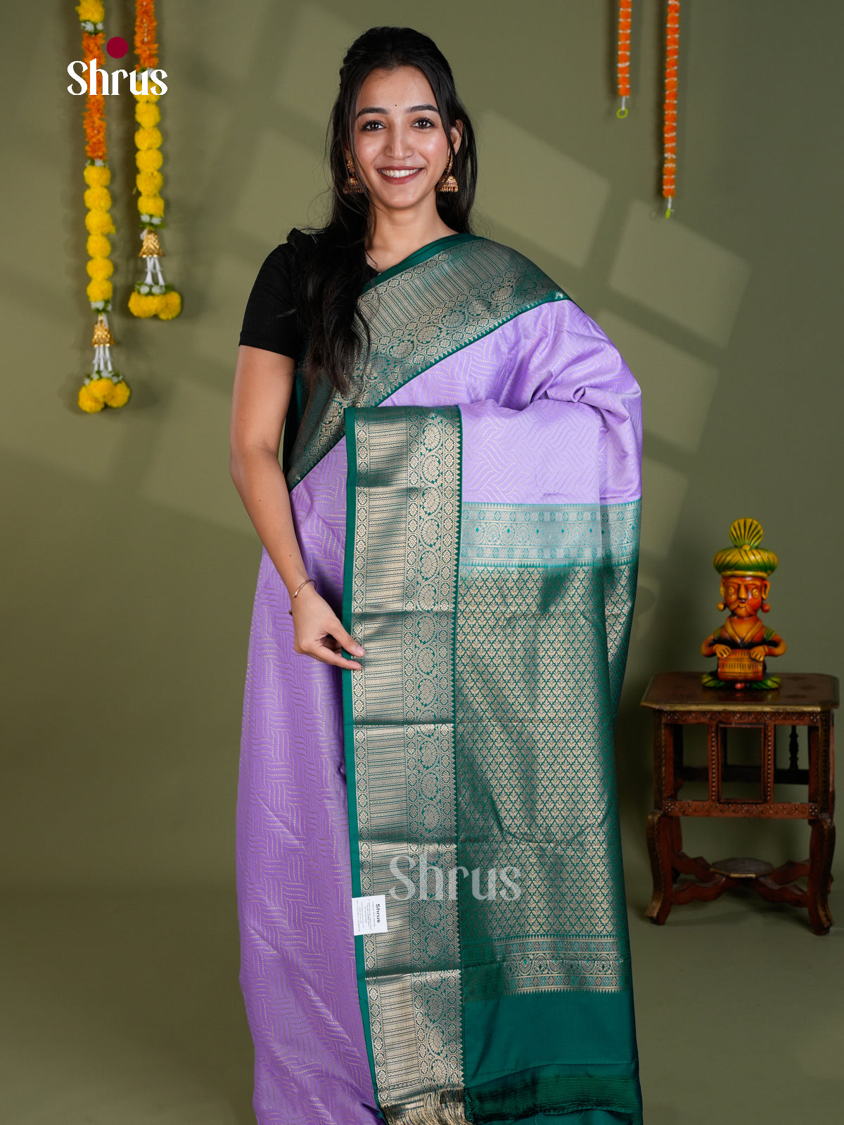 EBS16304 - Semi Kanchipuram Saree - Shop on Shrus.com