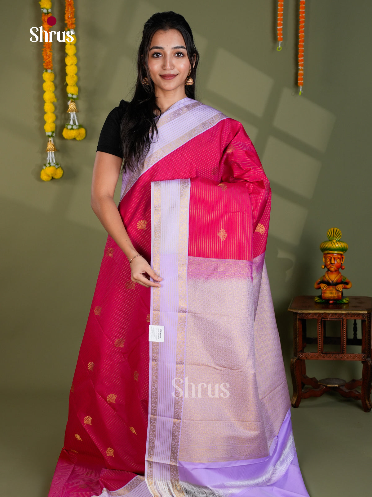 EBS16307 - Semi Kanchipuram Saree - Shop on Shrus.com