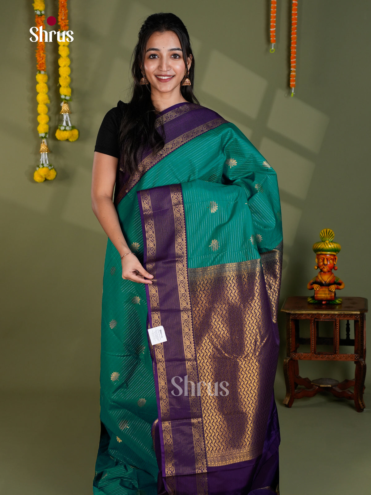 EBS16309 - Semi Kanchipuram Saree - Shop on Shrus.com