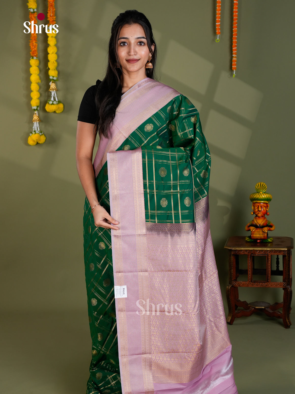 EBS16310 - Semi Kanchipuram Saree - Shop on Shrus.com