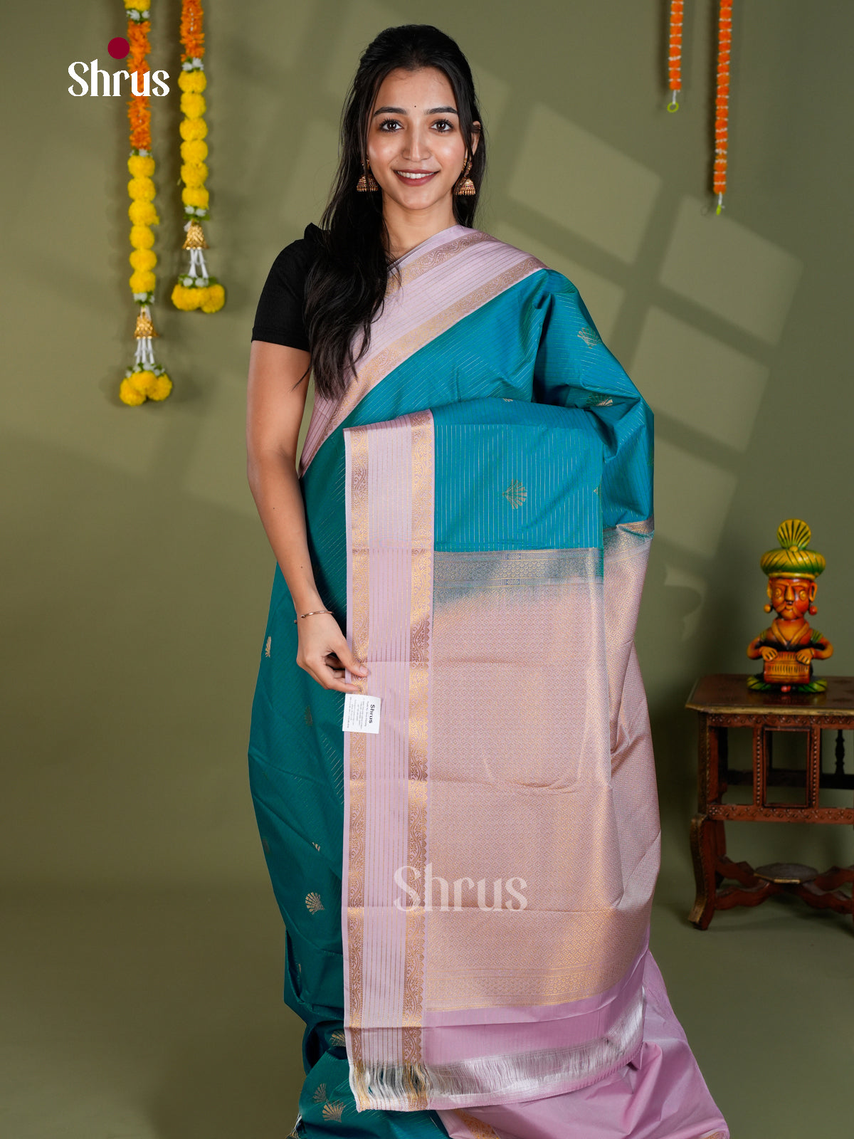 EBS16313 - Semi Kanchipuram Saree - Shop on Shrus.com