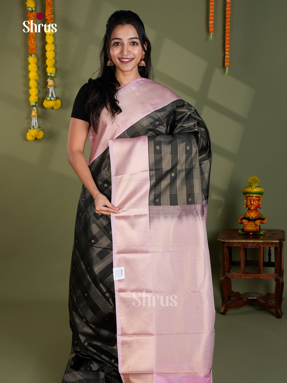 EBS16316 - Semi Kanchipuram Saree - Shop on Shrus.com