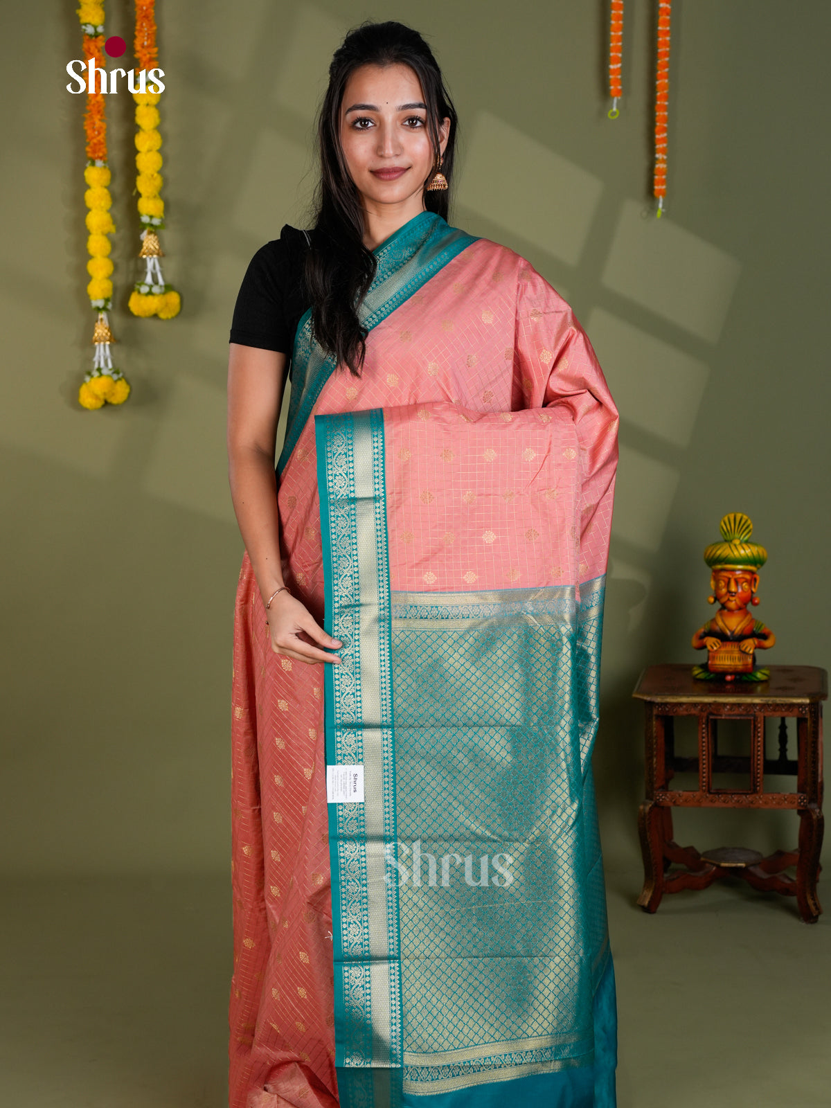 EBS16321 - Semi Kanchipuram Saree - Shop on Shrus.com
