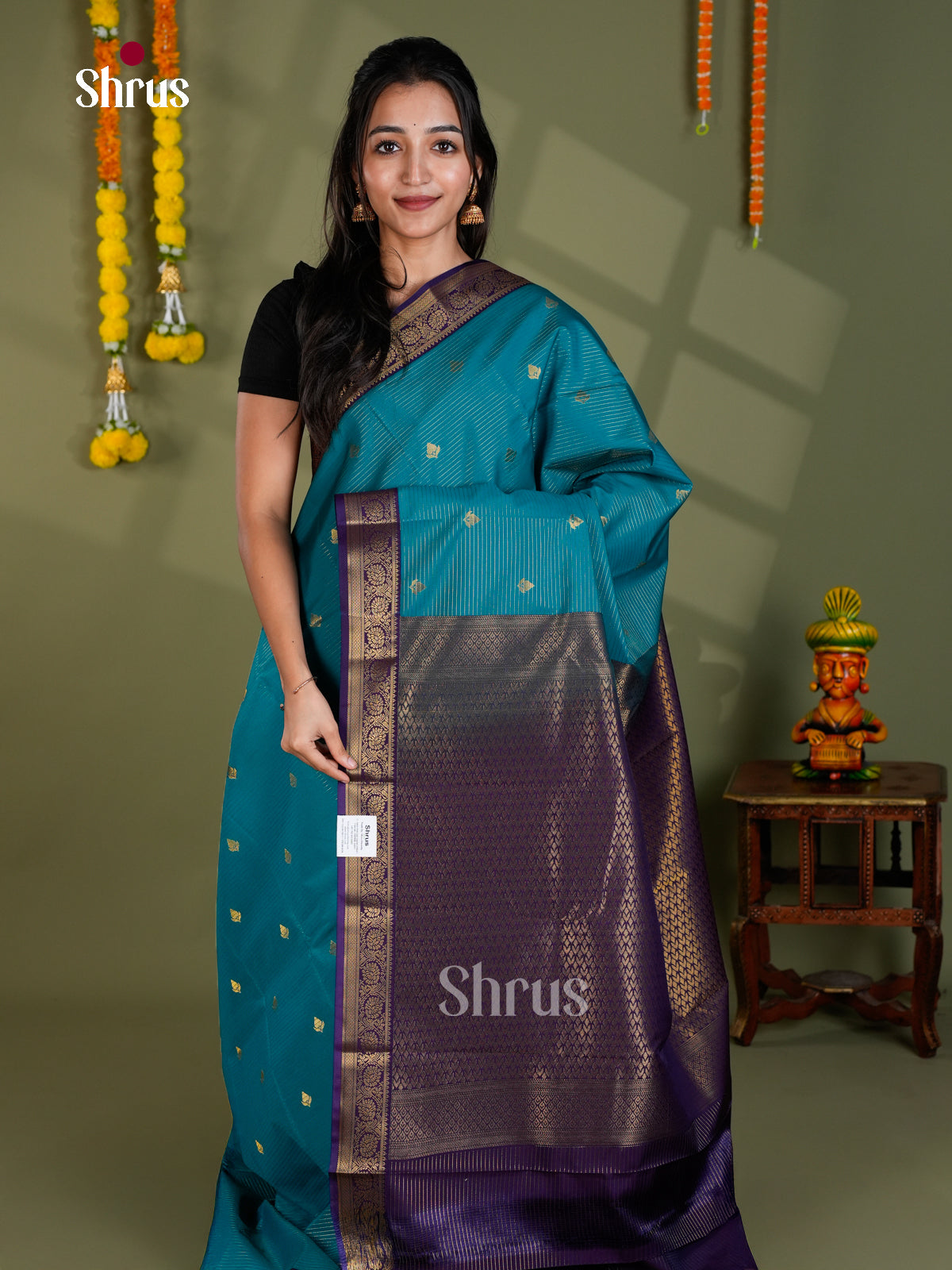 EBS16323 - Semi Kanchipuram Saree - Shop on Shrus.com