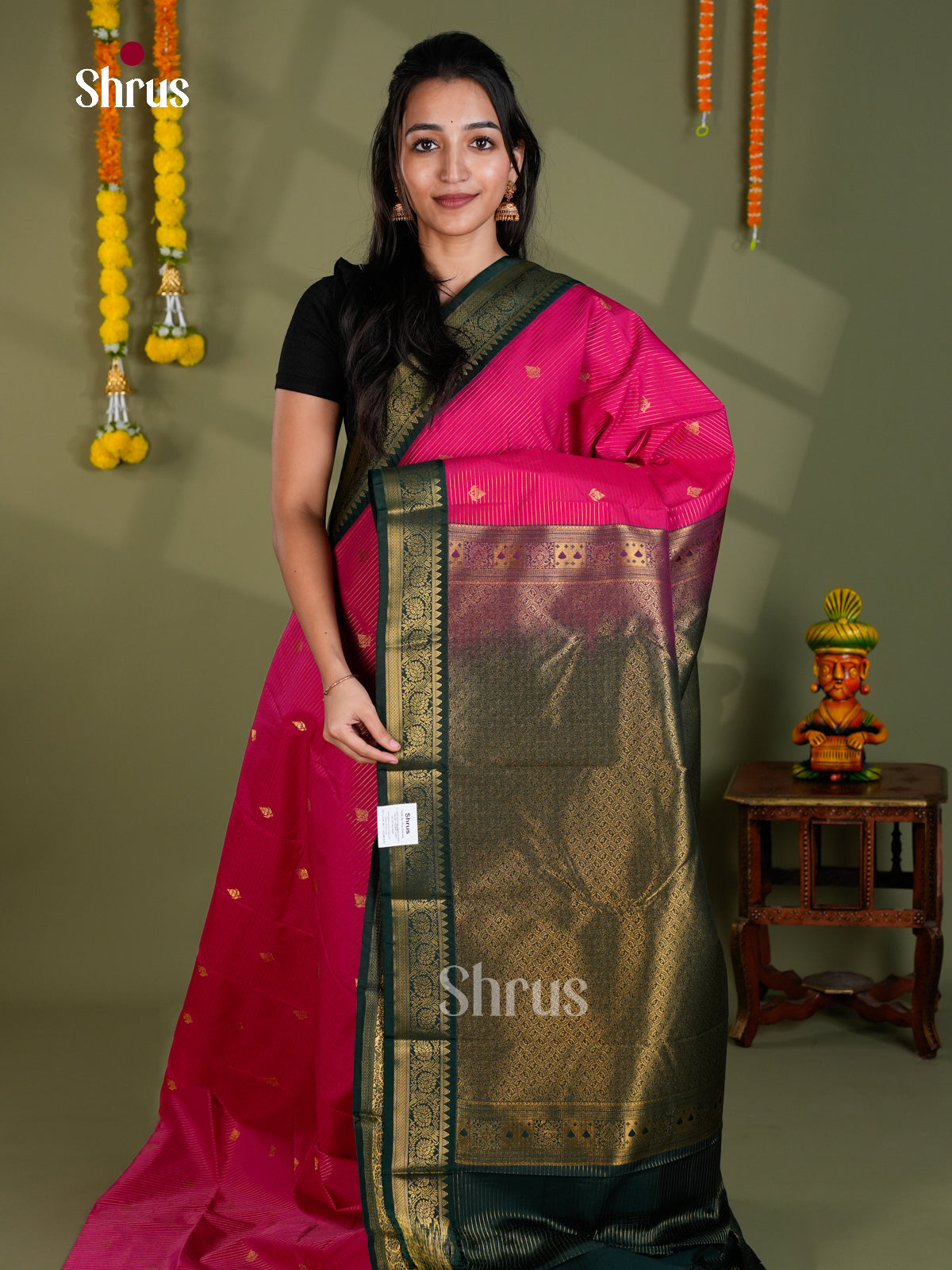 EBS16325 - Semi Kanchipuram Saree - Shop on Shrus.com