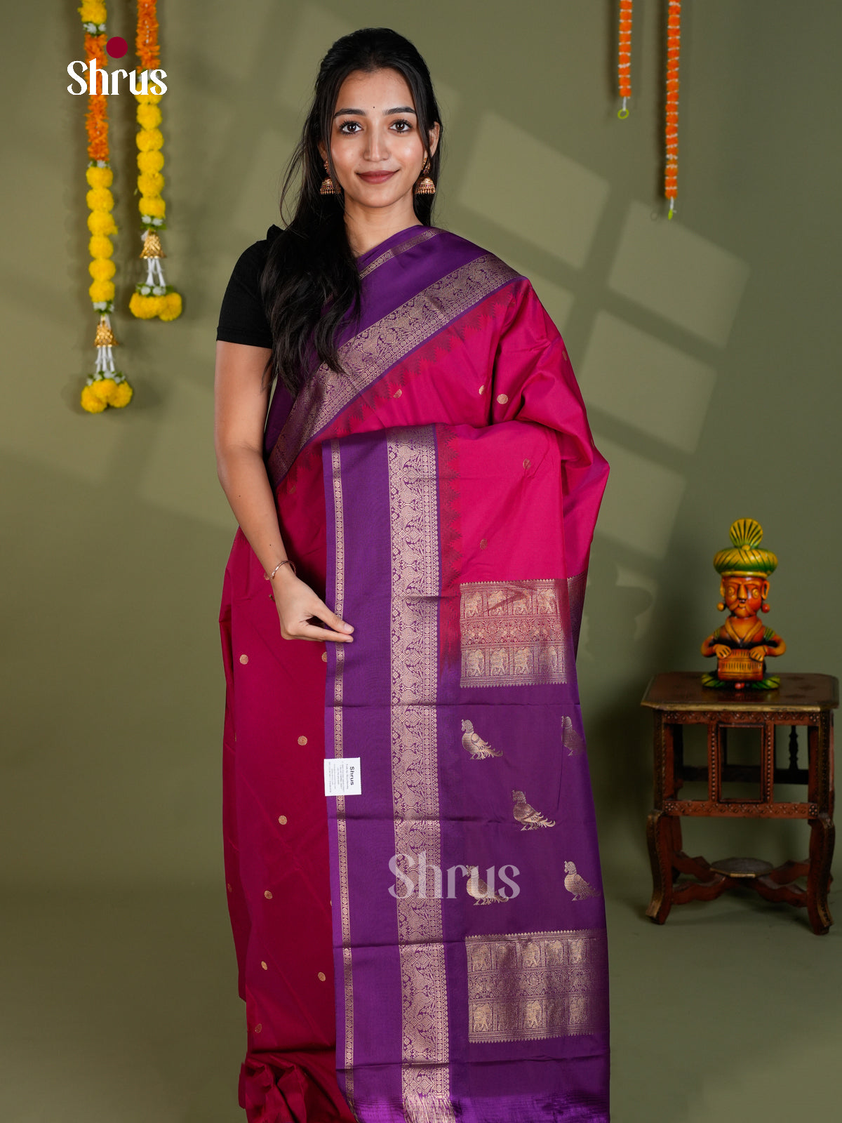 EBS16331 - Semi Kanchipuram Saree - Shop on Shrus.com