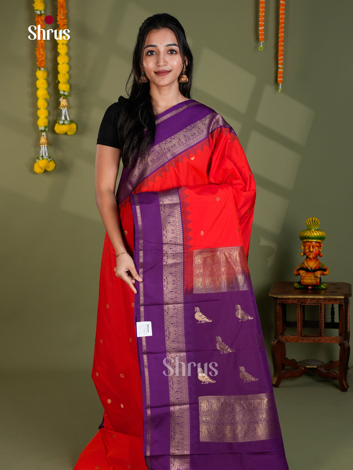 EBS16332 - Semi Kanchipuram Saree - Shop on Shrus.com