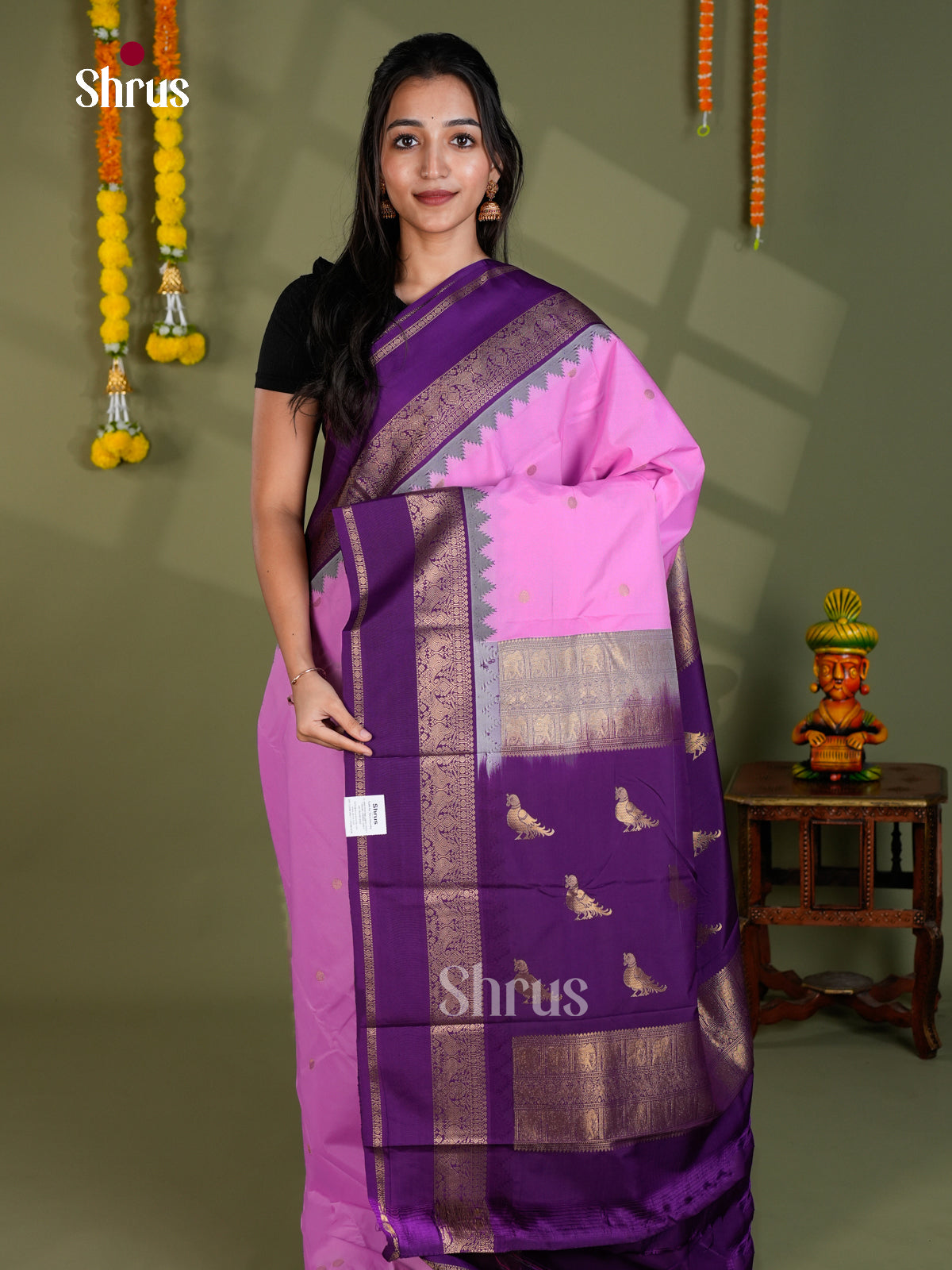 EBS16334 - Semi Kanchipuram Saree - Shop on Shrus.com