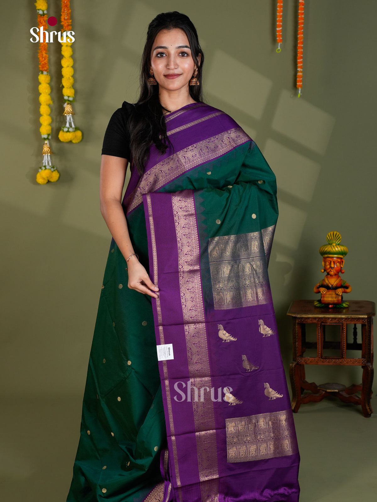 EBS16336 - Semi Kanchipuram Saree - Shop on Shrus.com