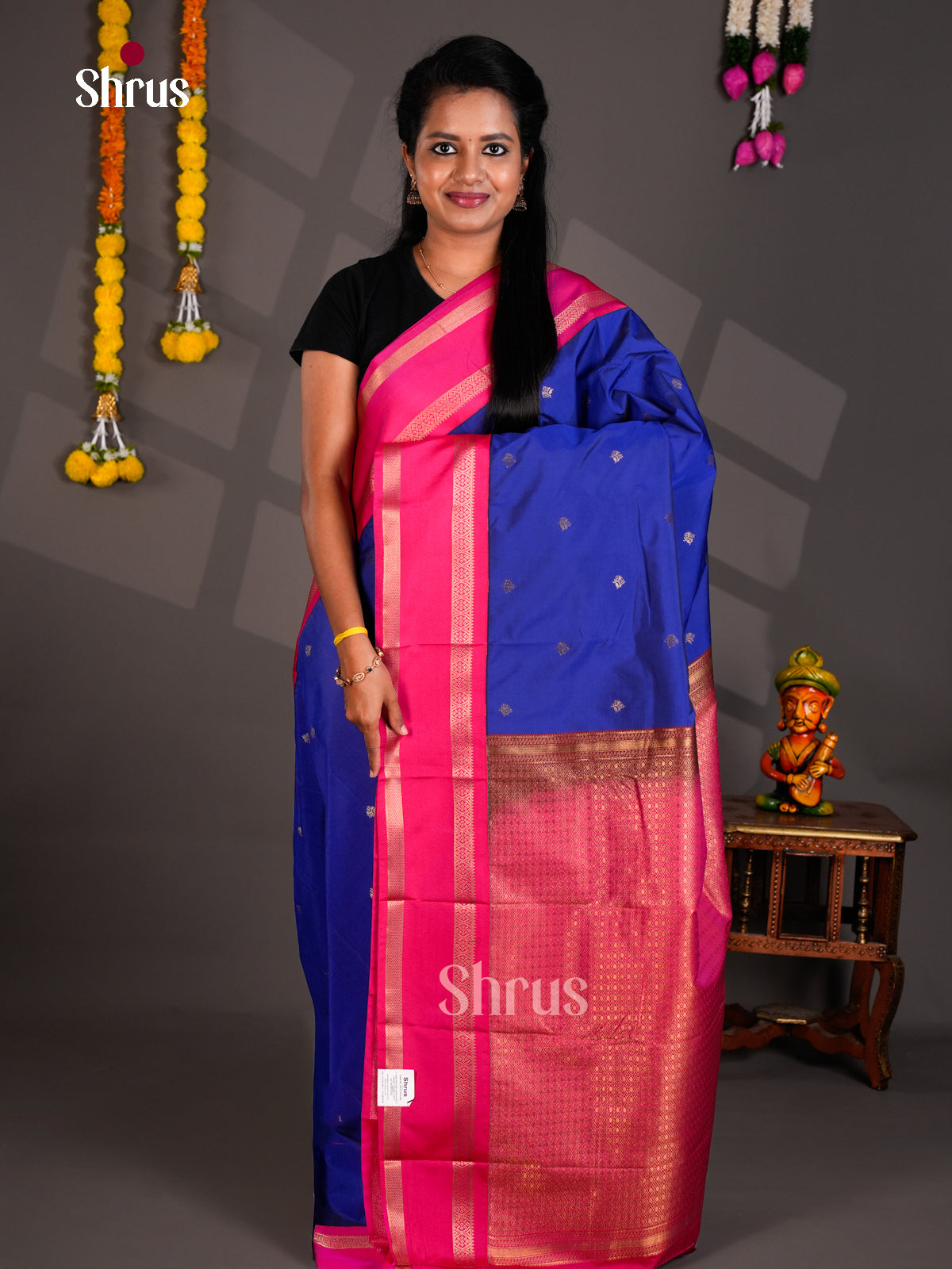 Semi Kanchipuram Saree - EBS16348 - Shop on Shrus.com