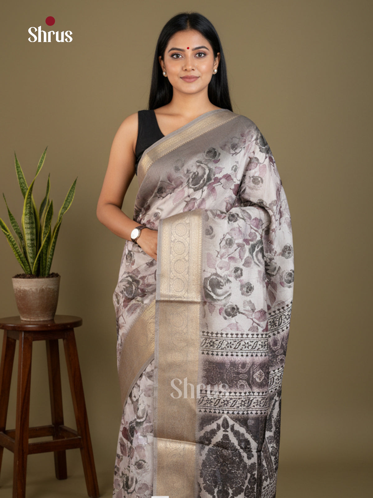 Semi Crepe Saree - EBS16377 - Shop on Shrus.com