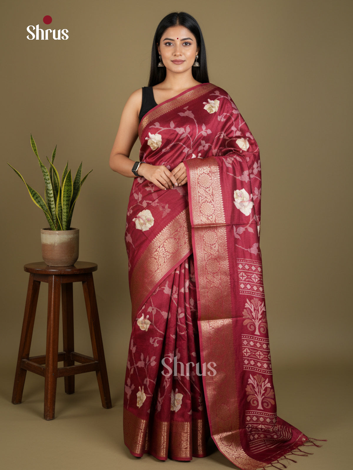 Semi Crepe Saree - EBS16378 - Shop on Shrus.com