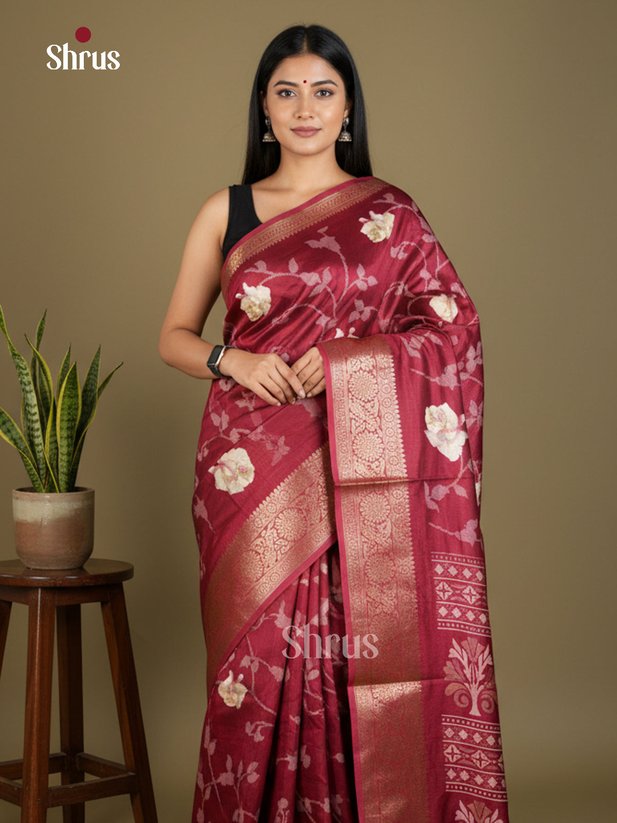 Semi Crepe Saree - EBS16378 - Shop on Shrus.com