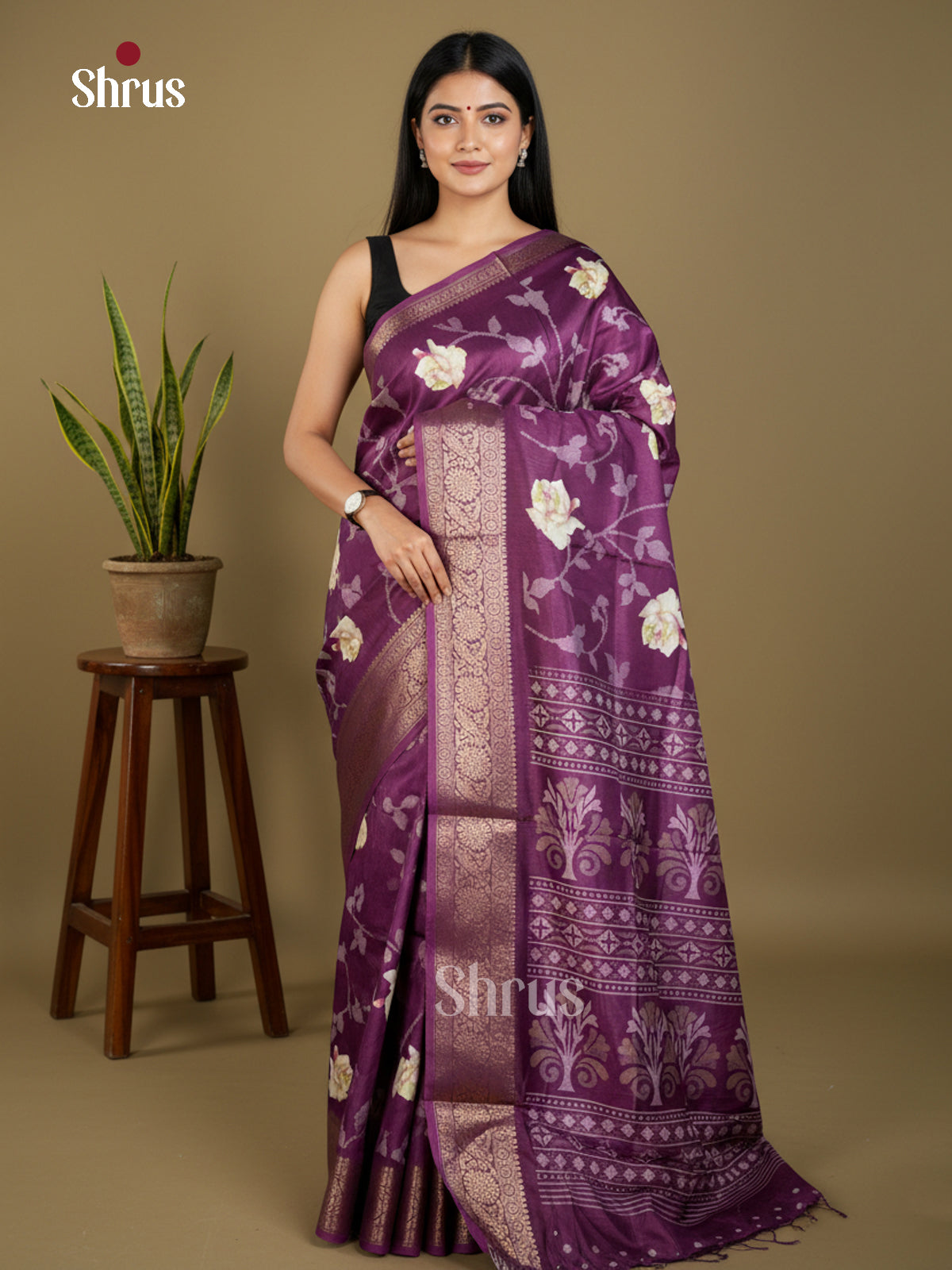 EBS16379 - Semi Crepe Saree - Shop on Shrus.com