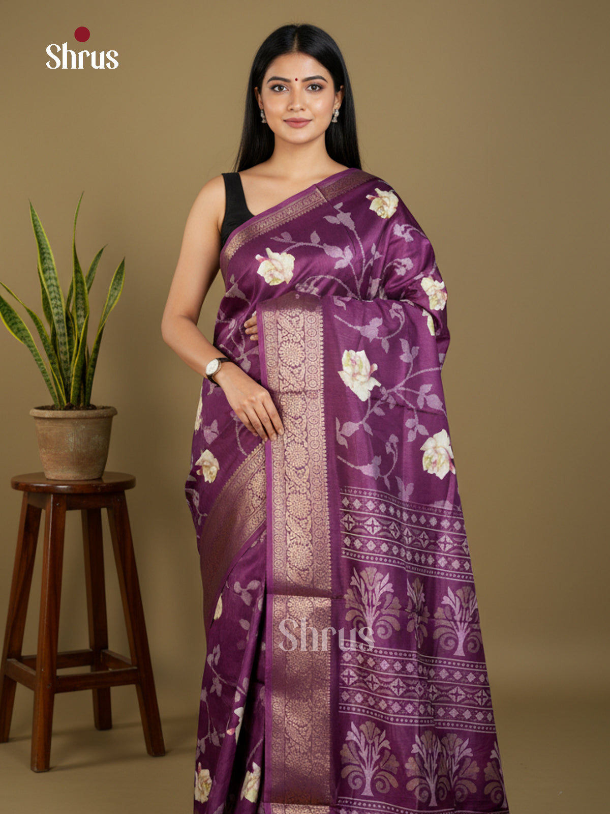 EBS16379 - Semi Crepe Saree - Shop on Shrus.com