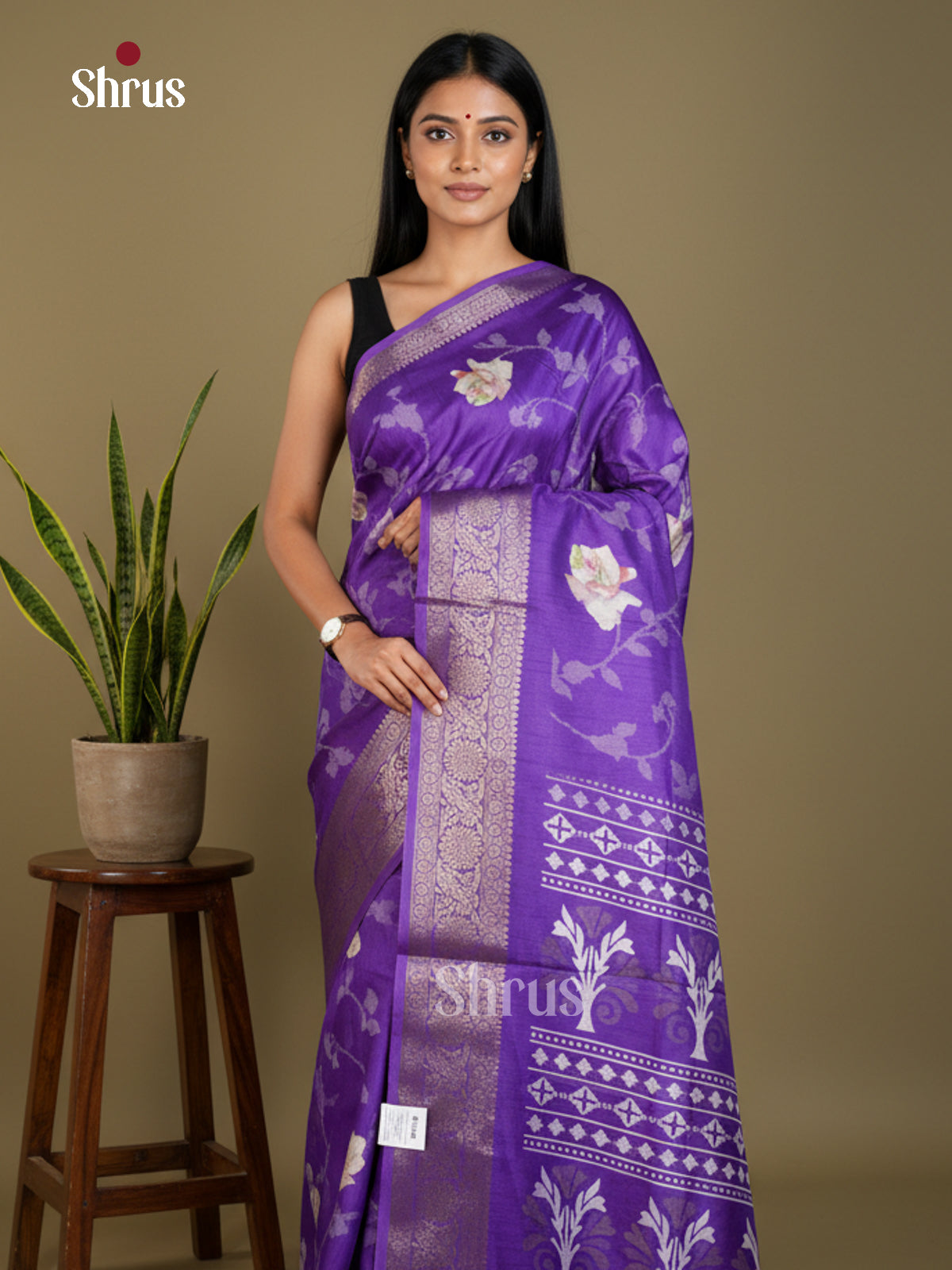 EBS16381 - Semi Crepe Saree - Shop on Shrus.com