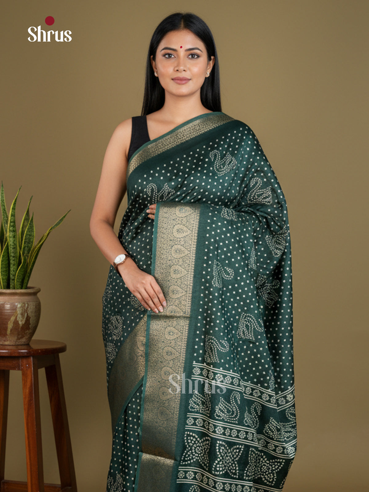 Semi Crepe Saree - EBS16392 - Shop on Shrus.com