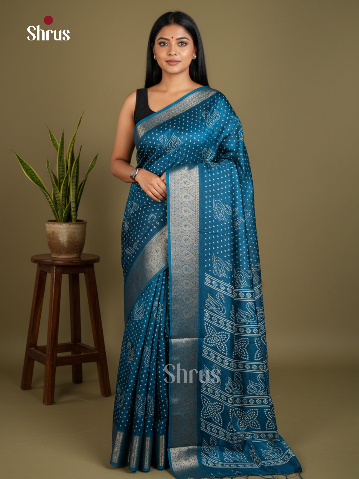 Semi Crepe Saree - EBS16393 - Shop on Shrus.com