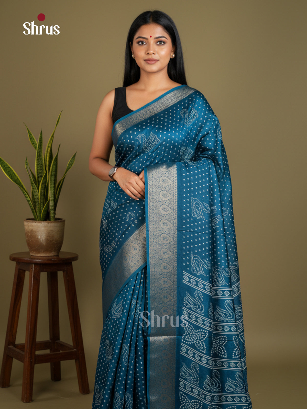 Semi Crepe Saree - EBS16393 - Shop on Shrus.com